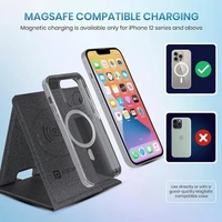 Portronics Freedom Fold 3 15W 3 in 1 Foldable MagSafe Compatible Wireless Charger