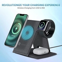 Portronics Freedom Fold 3 15W 3 in 1 Foldable MagSafe Compatible Wireless Charger