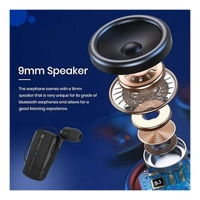 Portronics Harmonics Klip 4 Retractable Bluetooth Music & Calling Earphone - Black - Black