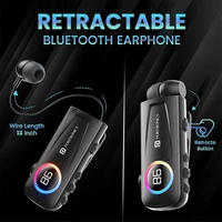 Portronics Harmonics Klip 5 Retractable Bluetooth Calling Earphone - Black - Black