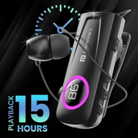 Portronics Harmonics Klip 5 Retractable Bluetooth Calling Earphone - Black - Black