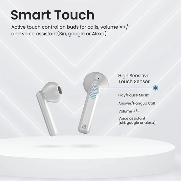 Portronics Harmonics Twins 25 TWS Earbuds with ENC (White)