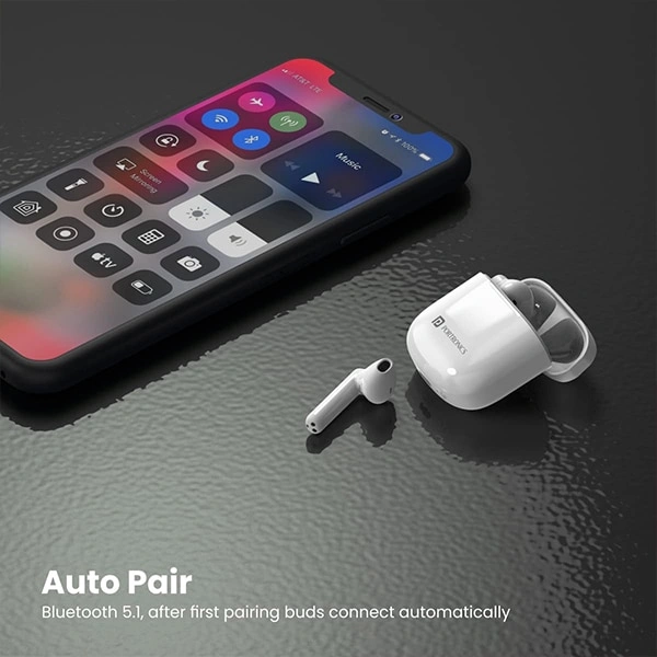 Portronics Harmonics Twins 25 TWS Earbuds with ENC (White)