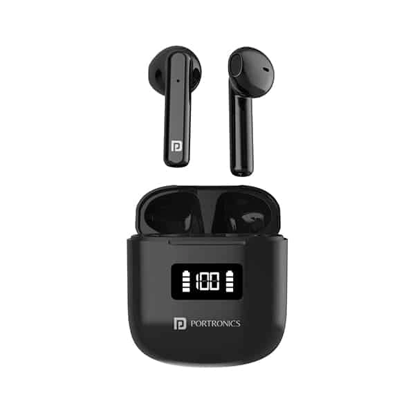 Portronics Harmonics Twins 26 TWS Earbuds with ENC & Dual Mic (Black)
