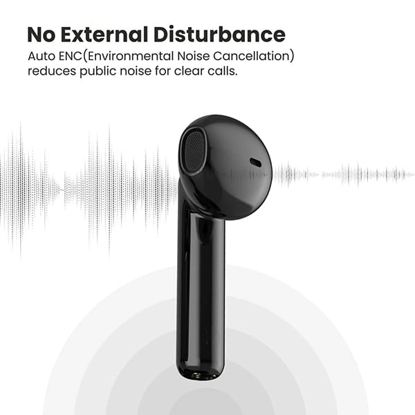 Portronics Harmonics Twins 26 TWS Earbuds with ENC & Dual Mic (Black)