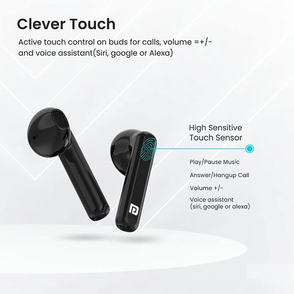 Portronics Harmonics Twins 26 TWS Earbuds with ENC & Dual Mic (Black)