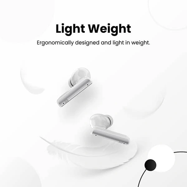Portronics Harmonics Twins 27 ANC + ENC Noise Cancelling Smart TWS Earbuds Bluetooth Headset - White - White