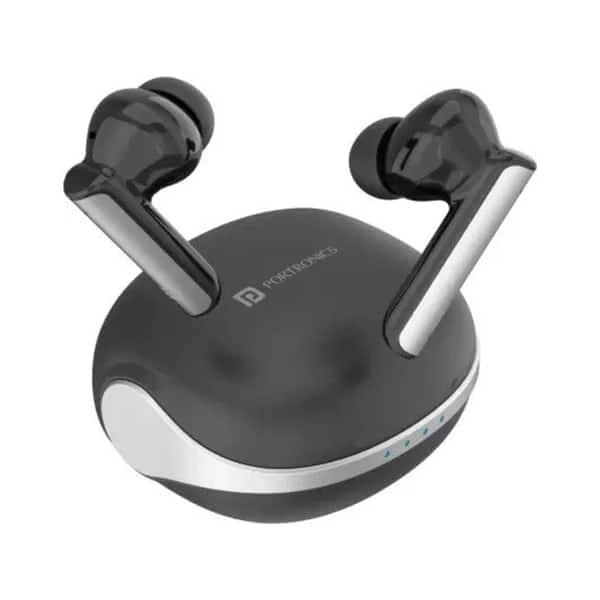 Portronics Harmonics Twins 27 ANC + ENC Noise Cancelling Smart TWS Earbuds Bluetooth Headset - Black - Black