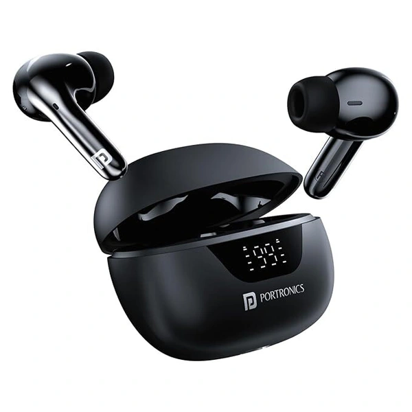 Portronics Harmonics Twins 28 in Ear Earbuds with Smart ANC - White - White
