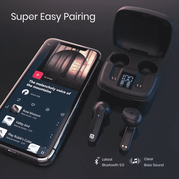 Portronics Harmonics Twins S2 Wireless Earbuds with Voice Assistant - Green - Green