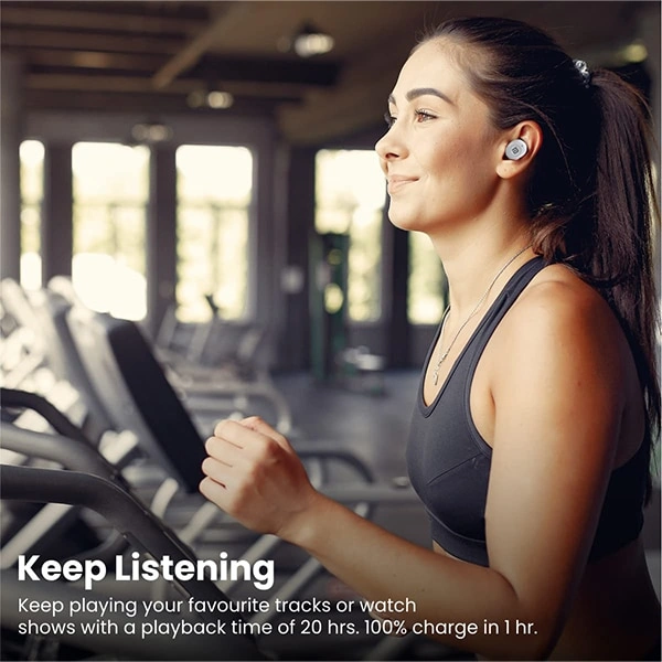 Portronics Harmonics Twins S3 Earbuds - Black, White