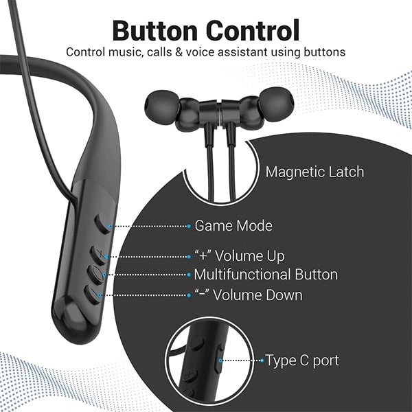 Portronics Harmonics Z4 Wireless Stereo Neckband Bluetooth Headset