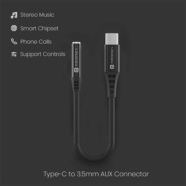 Portronics iKonnect 3 Lightning to 3.5mm Earphone Aux Stereo Jack Phone Converter (iOS)