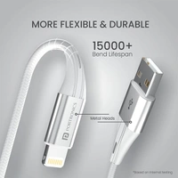 Portronics Konnect B+ 8 Pin Usb Cable 3.0 Amp Output with Charge & Data Sync with 1M