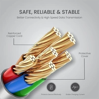 Portronics Konnect B+ 8 Pin Usb Cable 3.0 Amp Output with Charge & Data Sync with 1M