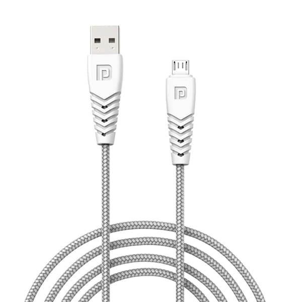 Portronics Konnect B Micro USB Cables For Fast Charging & Data Sync 3.0 Amp with PVC Heads - White - White
