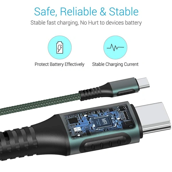 Portronics Konnect C Square 18W POR-1065 Type-C to Type-C 1.2M Cable