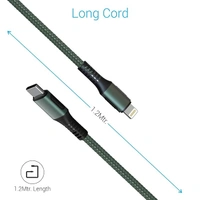 Portronics Konnect CL 20W POR-1067 Type-C to 8 Pin USB 1.2M Cable - White - White