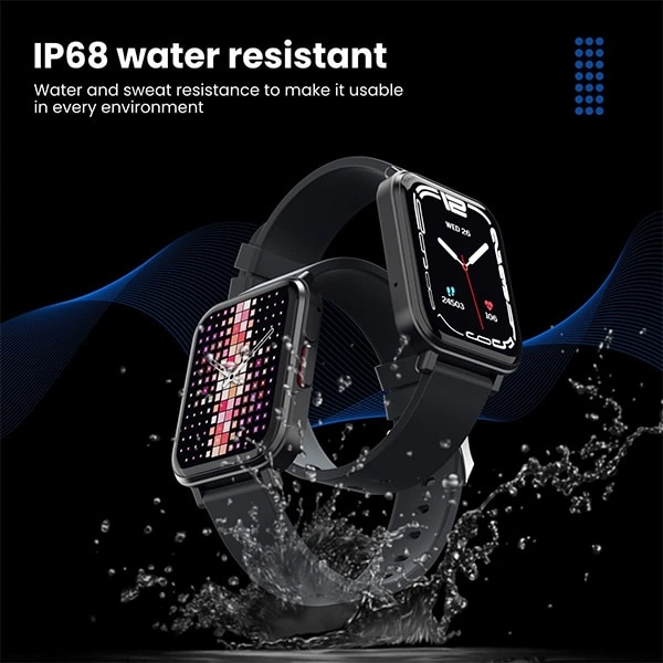 Portronics Kronos X4 Smart Calling Watch - Black - Black