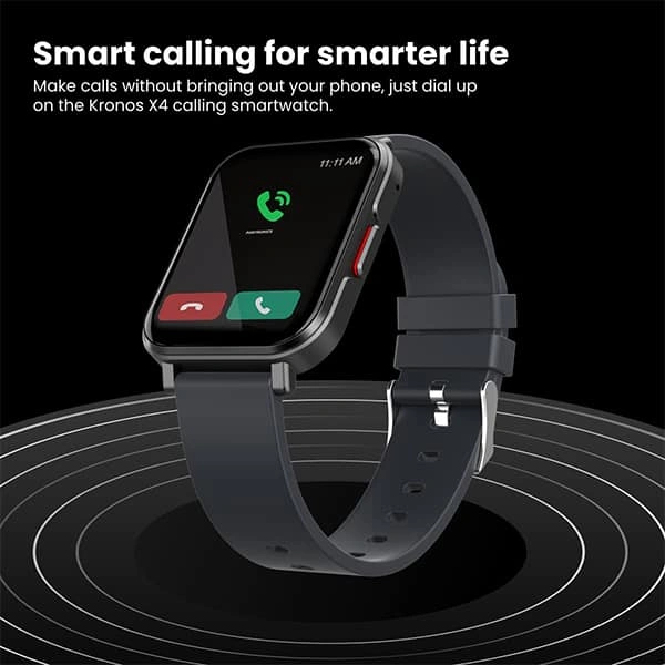 Portronics Kronos X4 Smart Calling Watch - Black - Black