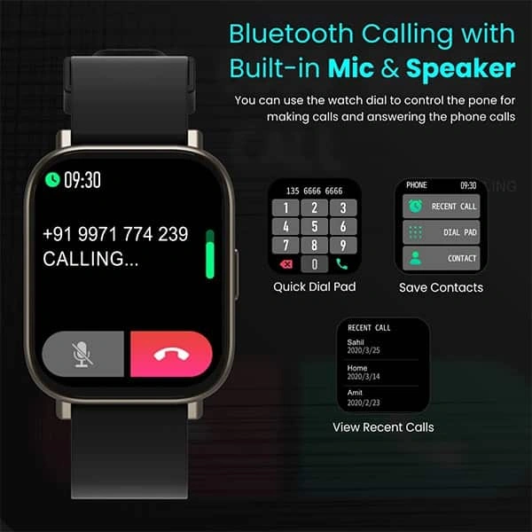 Portronics Kronos Y1 Bluetooth Calling Smart Watch - Grey - Grey