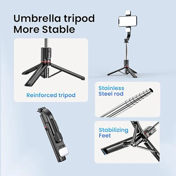 Portronics Lumistick Smart Selfie Stick with 360 Degree Rotation