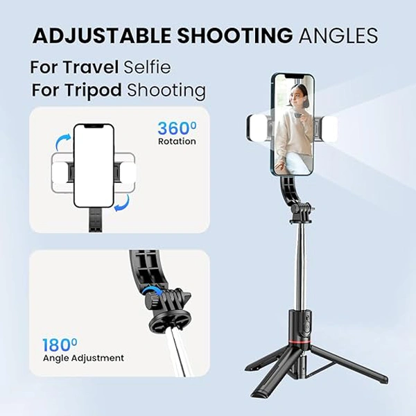 Portronics Lumistick Smart Selfie Stick with 360 Degree Rotation