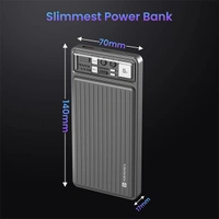 Portronics Luxcell 10K 10000 mAh Designer Power Bank with 22.5W Max Output - Ivory White - Ivory White