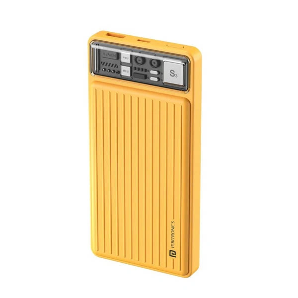 Portronics Luxcell 10K 10000 mAh Designer Power Bank with 22.5W Max Output - Yellow - Yellow