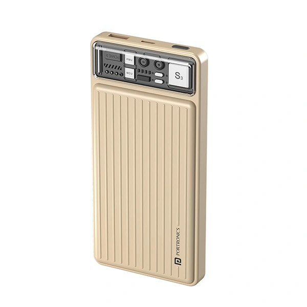 Portronics Luxcell 10K 10000 mAh Designer Power Bank with 22.5W Max Output - Ivory White - Ivory White