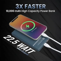 Portronics Luxcell B 10K 10000mAh Power Bank - Dark Grey - Dark Grey