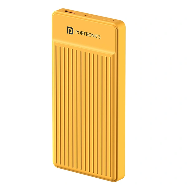 Portronics Luxcell B12 10000mAh Ultra Slim Power Bank - Yellow - Yellow