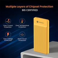 Portronics Luxcell B12 10000mAh Ultra Slim Power Bank - Yellow - Yellow