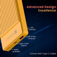 Portronics Luxcell B12 10000mAh Ultra Slim Power Bank - Yellow - Yellow