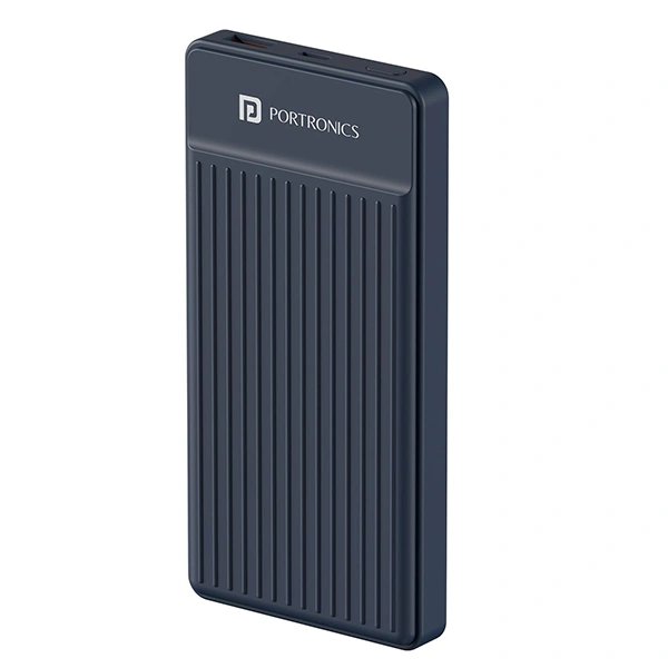 Portronics Luxcell B12 10000mAh Ultra Slim Power Bank - Blue - Blue