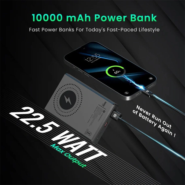 Portronics Luxcell MagClick 10K 10000mAh 15W Magnetic Power Bank