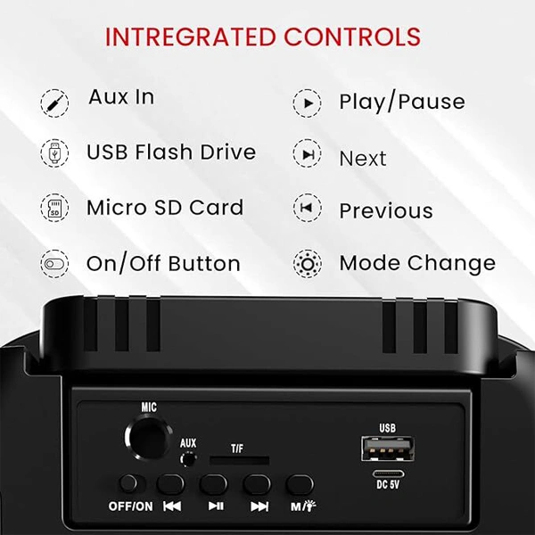 Portronics Melomix 20W Portable Bluetooth Speaker with Karaoke Mic