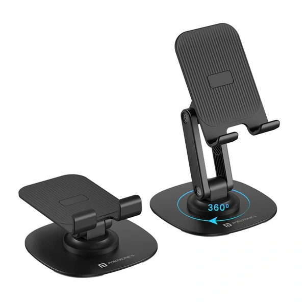 Portronics Mobot III Multifunctional Universal Mobile Holder - Black - Black