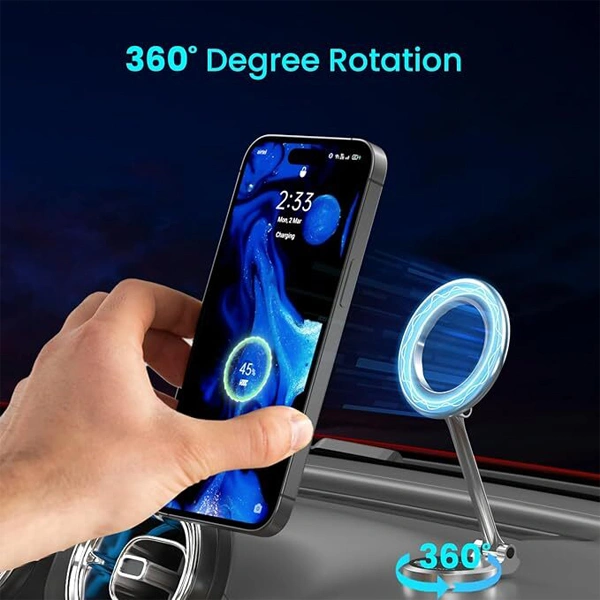 Portronics Mogun 3 Magnetic Car Phone Holder - Grey
