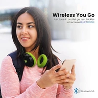 Portronics Muffs M1 Wireless Bluetooth Over Ear Headphone - Red - Red
