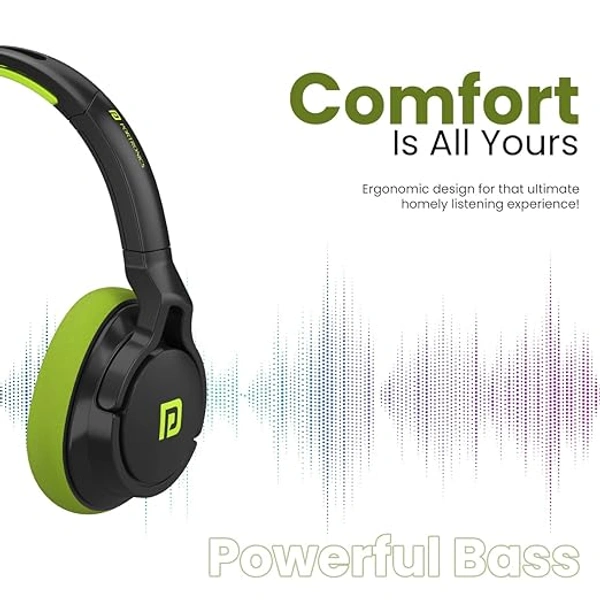 Portronics Muffs M1 Wireless Bluetooth Over Ear Headphone - Red - Red