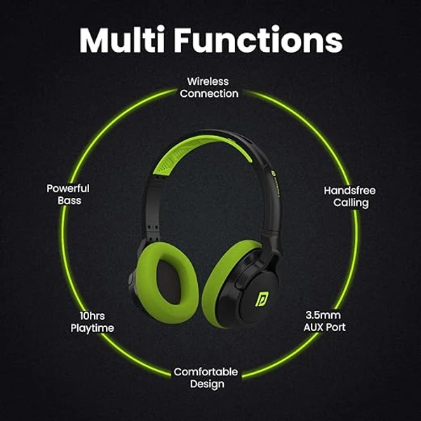 Portronics Muffs M1 Wireless Bluetooth Over Ear Headphone - Red - Red