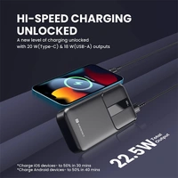 Portronics Power D 20k mAh Power Bank with 22.5W - Grey
