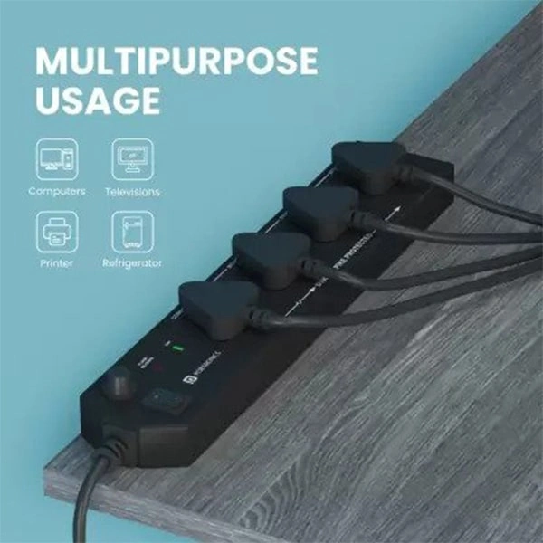 Portronics Power Plate 10 with 1500W 4 Socket Extension Boards