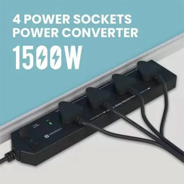 Portronics Power Plate 10 with 1500W 4 Socket Extension Boards