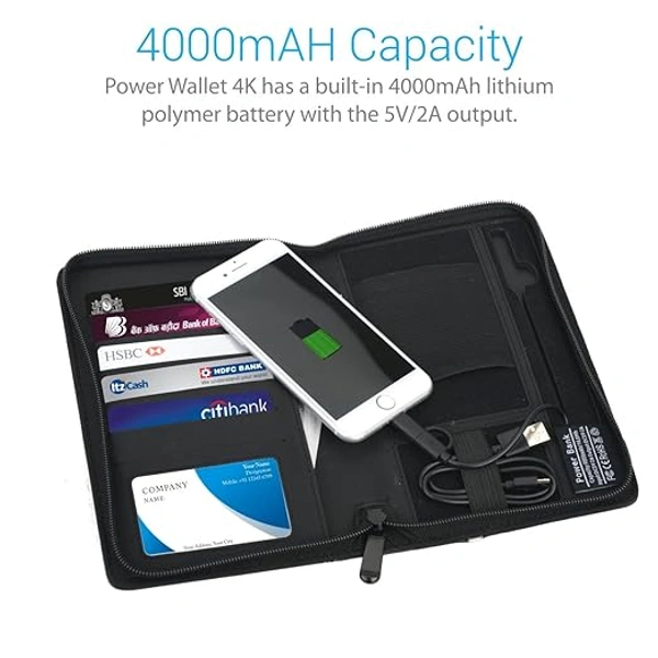Portronics Power Wallet 4k Passport Holder 4000mAh Power Bank