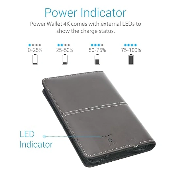 Portronics Power Wallet 4k Passport Holder 4000mAh Power Bank