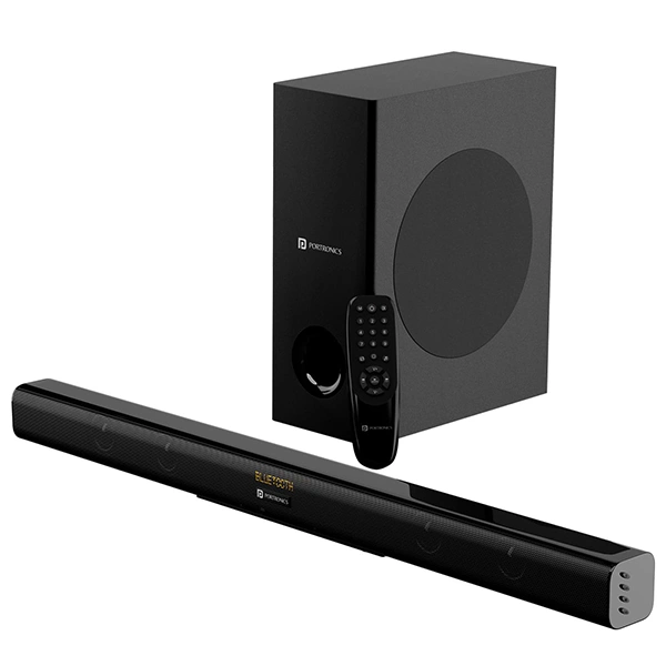 Portronics Pure Sound 104 100W Soundbar with Wired Subwoofer - Grey