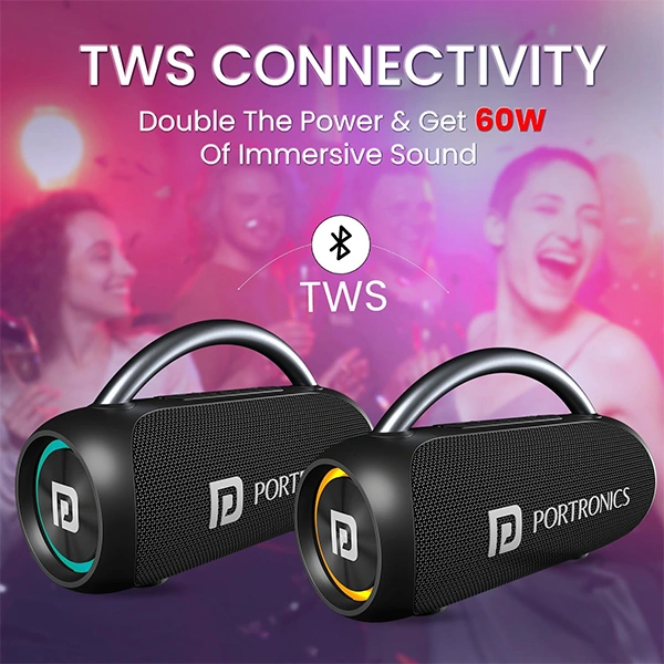 Portronics Radiant 30W Wireless Bluetooth Portable Speaker - Blue - Blue