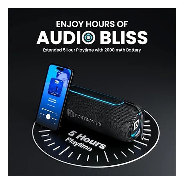 Portronics Resound 2 15W HD Sound Portable Wireless Bluetooth Speaker - Black